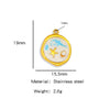 Wholesale Jewelry Stainless Steel Turtle Pendant With Dripping Oil Design For Female