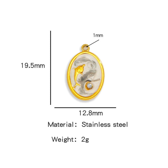 Wholesale Jewelry Stainless Steel Turtle Pendant With Dripping Oil Design For Female