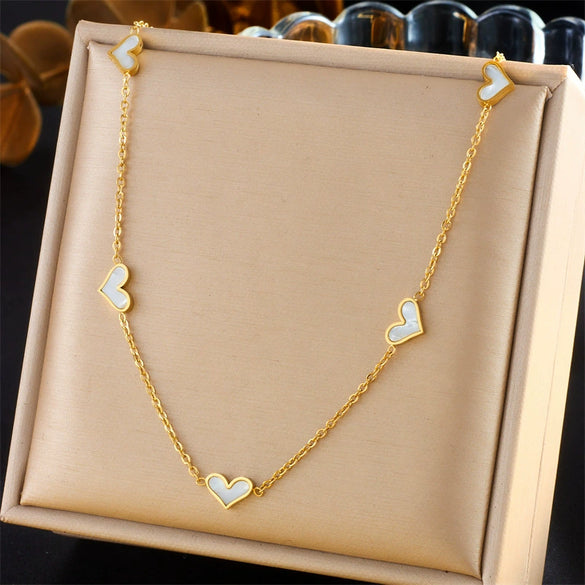 Wholesale Jewelry Stainless Steel Twopiece Set With Simple Design And Electroplating Include Necklace And Earrings