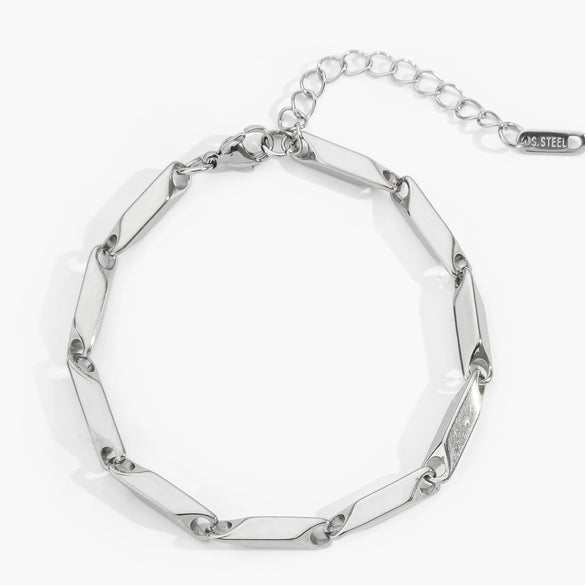 Wholesale Jewelry Stainless Steel Unisex Bracelet With Geometric Rhombus Elements And Electroplating Treatment