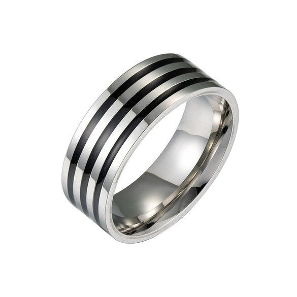 Wholesale Jewelry Stainless Steel Unisex Oil Dripping Geometric Ring