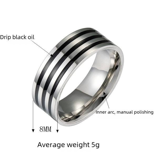 Wholesale Jewelry Stainless Steel Unisex Oil Dripping Geometric Ring