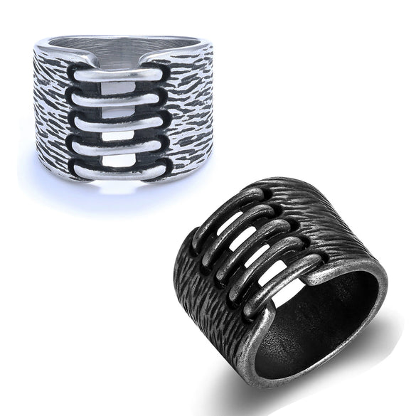 Wholesale Jewelry Stainless Steel Unisex Punk Vintagestyle Ring Old Processing