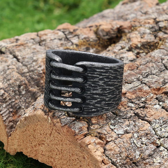 Wholesale Jewelry Stainless Steel Unisex Punk Vintagestyle Ring Old Processing
