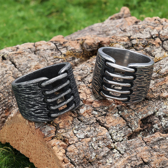Wholesale Jewelry Stainless Steel Unisex Punk Vintagestyle Ring Old Processing