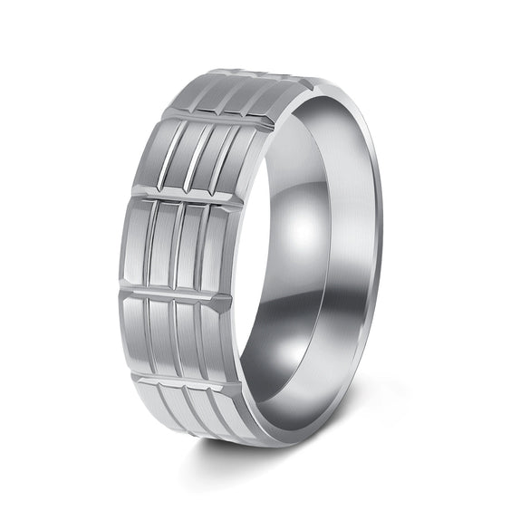 Wholesale Jewelry Stainless Steel Unisex Ring With Letters Numbers Text Electroplating Process