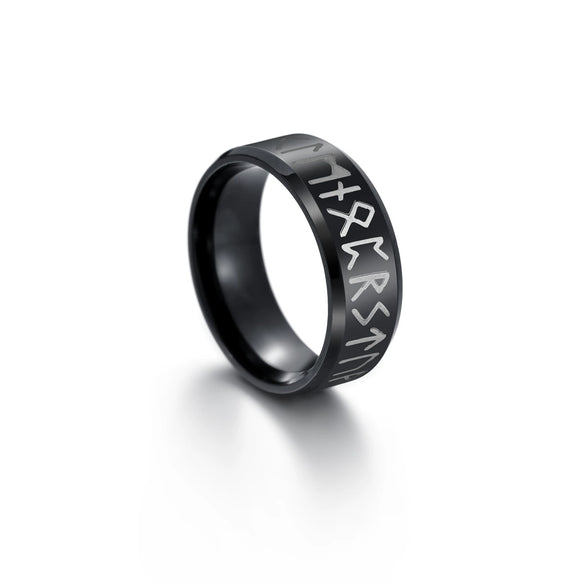 Wholesale Jewelry Stainless Steel Unisex Viking Letter Ring With Electroplating