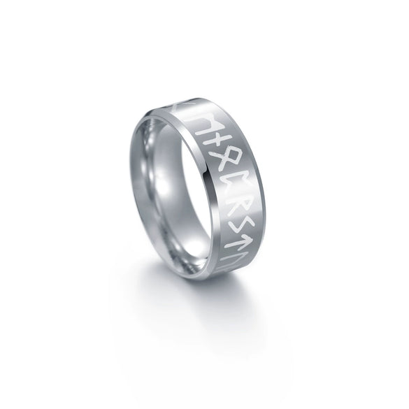 Wholesale Jewelry Stainless Steel Unisex Viking Letter Ring With Electroplating