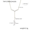 Wholesale Jewelry 316L Stainless Steel Vshaped Tassel Long Strip Inlaid Zircon Electroplated Light Luxury Women's Clavicle Necklace Bracelet
