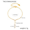 Wholesale Jewelry 316L Stainless Steel Vshaped Tassel Long Strip Inlaid Zircon Electroplated Light Luxury Women's Clavicle Necklace Bracelet