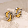 Wholesale Jewelry Stainless Steel Wave Electroplated Fashion Earrings