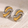 Wholesale Jewelry Stainless Steel Wave Electroplated Fashion Earrings