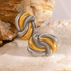 Wholesale Jewelry Stainless Steel Wave Electroplated Fashion Earrings