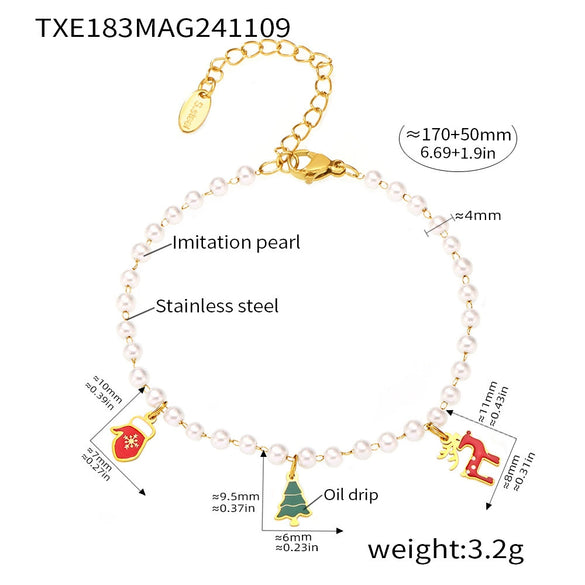 Wholesale Jewelry 316L Stainless Steel Weight Glaze Pendant Necklace And Bracelet Set With Fashion Creative Design And Electroplating Treatment