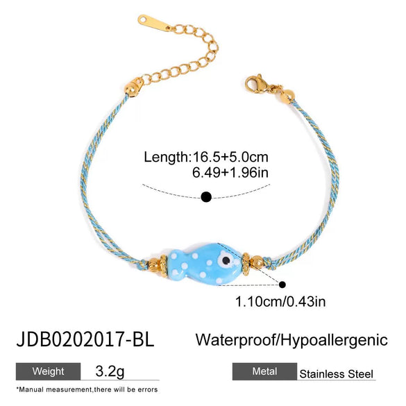 Wholesale Jewelry Stainless Steel White Ceramic White Rope Bracelet Electroplated Geometric Style