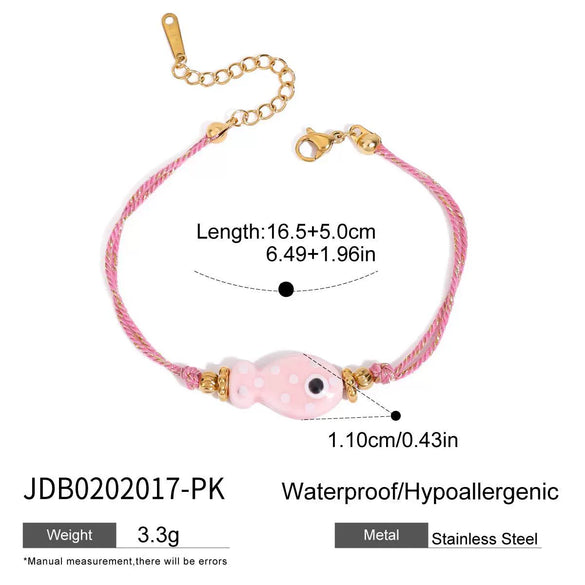 Wholesale Jewelry Stainless Steel White Ceramic White Rope Bracelet Electroplated Geometric Style