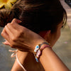 Wholesale Jewelry Stainless Steel White Ceramic White Rope Bracelet Electroplated Geometric Style