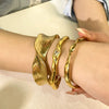 Wholesale Jewelry Stainless Steel Wide Face Cross Cast Bracelet Inlaid With Zircon Ins Wind Opening For Women 18K Vacuum Plating In Furnace