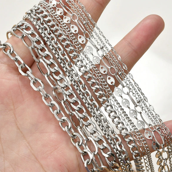 Wholesale Jewelry Stainless Steel Y2k Chain Electroplated Bracelet Necklace Accessories