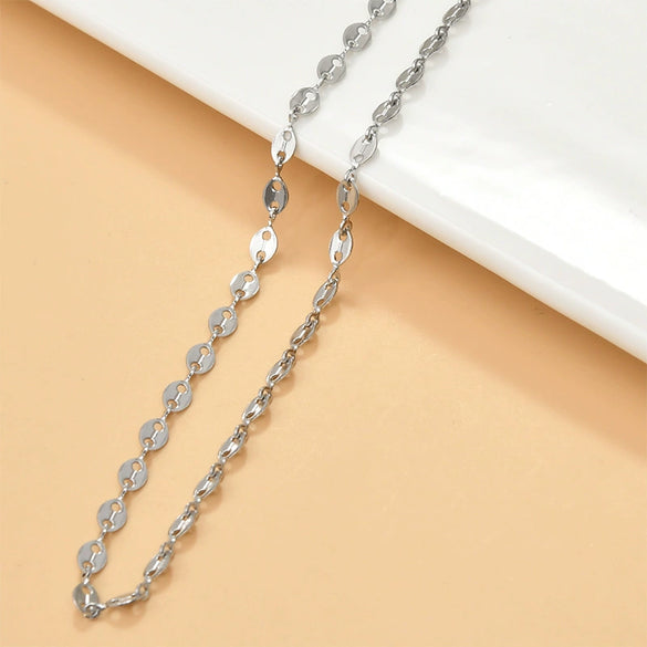Wholesale Jewelry Stainless Steel Y2k Chain Electroplated Bracelet Necklace Accessories