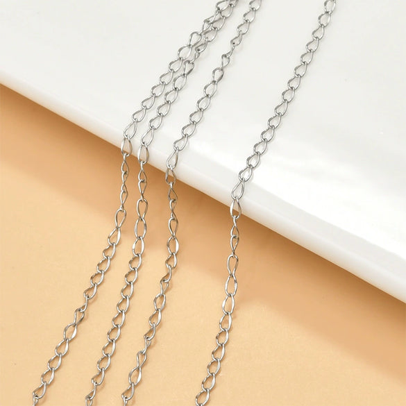 Wholesale Jewelry Stainless Steel Y2k Chain Electroplated Bracelet Necklace Accessories