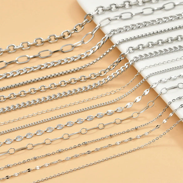 Wholesale Jewelry Stainless Steel Y2k Chain Electroplated Bracelet Necklace Accessories