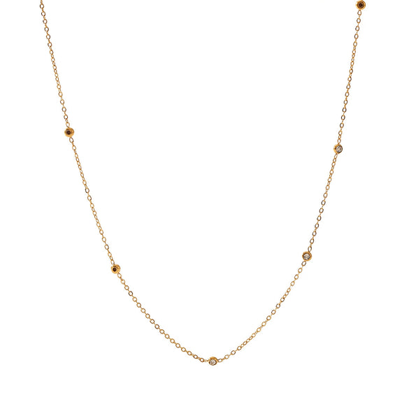 Wholesale Jewelry Stainless Steel Zircon Geometric Necklace For Women