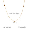 Wholesale Jewelry Stainless Steel Zircon Geometric Necklace For Women