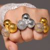 Wholesale Jewelry 316L Stainless Steel Zircon Geometric Ring Women's Gold Plated