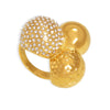 Wholesale Jewelry 316L Stainless Steel Zircon Geometric Ring Women's Gold Plated