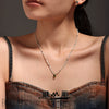 Wholesale Jewelry 316L Stainless Steel Zircon Geometric Water Drop Pendant Necklace With Ball Chain Light Luxury Electroplated For Women