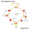 Wholesale Jewelry 316L Stainless Steel Zircon Oil Drop Red Agate Light Luxury Electroplated Necklace Bracelet Earrings Set For Women