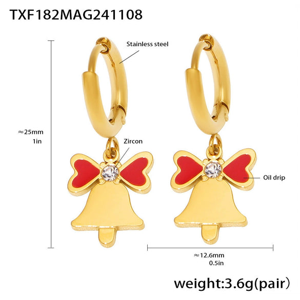 Wholesale Jewelry 316L Stainless Steel Zircon Oil Drop Red Agate Light Luxury Electroplated Necklace Bracelet Earrings Set For Women