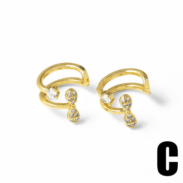 Wholesale Jewelry Star Copper Electroplated Ear Bone Clip Earrings Ear Cuff For Women