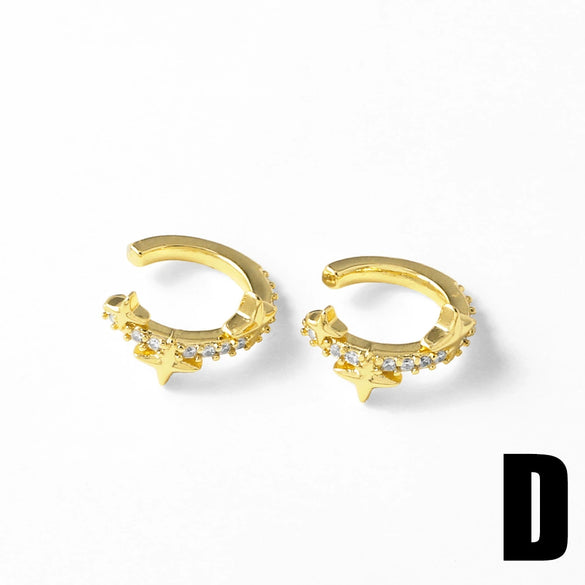 Wholesale Jewelry Star Copper Electroplated Ear Bone Clip Earrings Ear Cuff For Women