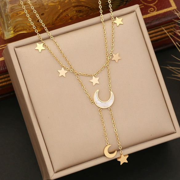 Wholesale Jewelry Star Fashion Stainless Steel Electroplated Clavicle Chain