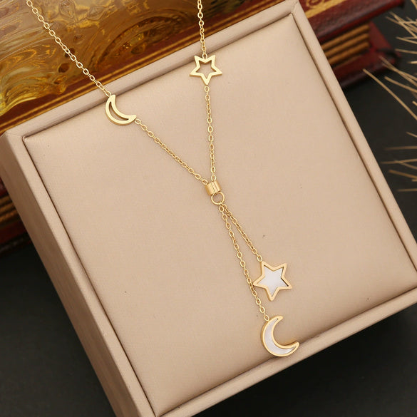 Wholesale Jewelry Star Fashion Stainless Steel Electroplated Clavicle Chain