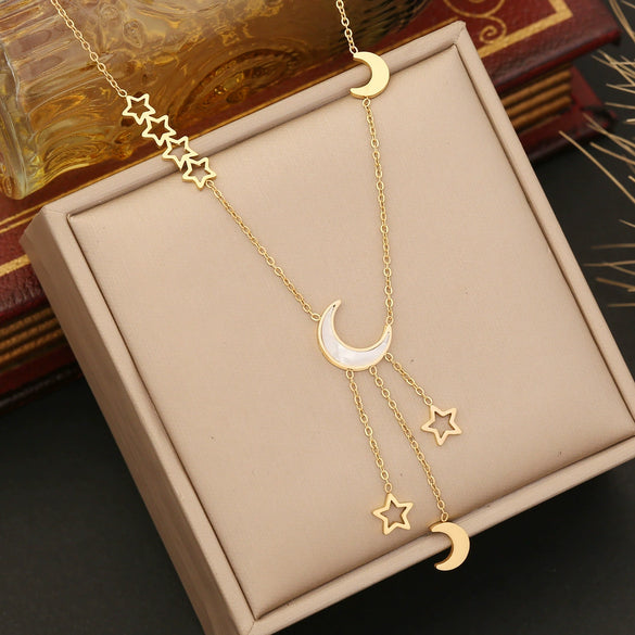 Wholesale Jewelry Star Fashion Stainless Steel Electroplated Clavicle Chain