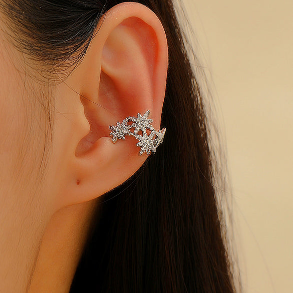 Wholesale Jewelry Star Shaped Copper Electroplated Pierced Ear Bone Clip Earrings For Women