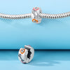Wholesale Jewelry 925 Sterling Silver Beaded Locating Buckle Cat Dog Bone Paw Print Pendant Diy Bracelet Accessories With Dripping Oil Design For Women