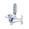 Wholesale Jewelry 925 Sterling Silver Beaded Locating Buckle Cat Dog Bone Paw Print Pendant Diy Bracelet Accessories With Dripping Oil Design For Women