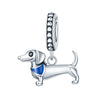 Wholesale Jewelry 925 Sterling Silver Beaded Locating Buckle Cat Dog Bone Paw Print Pendant Diy Bracelet Accessories With Dripping Oil Design For Women