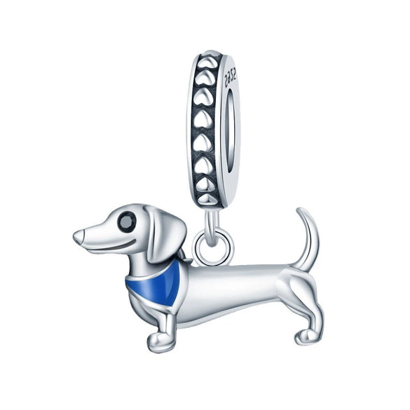 Wholesale Jewelry 925 Sterling Silver Beaded Locating Buckle Cat Dog Bone Paw Print Pendant Diy Bracelet Accessories With Dripping Oil Design For Women