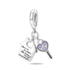 Wholesale Jewelry 925 Sterling Silver Butterfly Heart Lock Pendant Beads Dripping Oil Original Design Diy Accessories