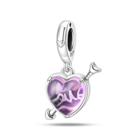 Wholesale Jewelry 925 Sterling Silver Butterfly Heart Lock Pendant Beads Dripping Oil Original Design Diy Accessories