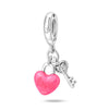 Wholesale Jewelry 925 Sterling Silver Butterfly Heart Lock Pendant Beads Dripping Oil Original Design Diy Accessories