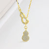 Wholesale Jewelry 925 Sterling Silver Double Gourd Electroplated Necklace For Women