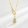 Wholesale Jewelry 925 Sterling Silver Double Gourd Electroplated Necklace For Women