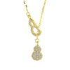 Wholesale Jewelry 925 Sterling Silver Double Gourd Electroplated Necklace For Women