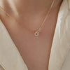 Wholesale Jewelry 925 Sterling Silver Doublering Ochain Clavicle Chain With Geometric Pattern And 18K Gold Plated For Women